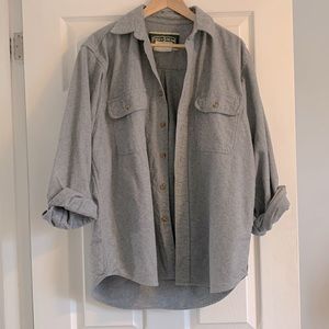Vintage Grey Wool Oversized Overshirt Button-up